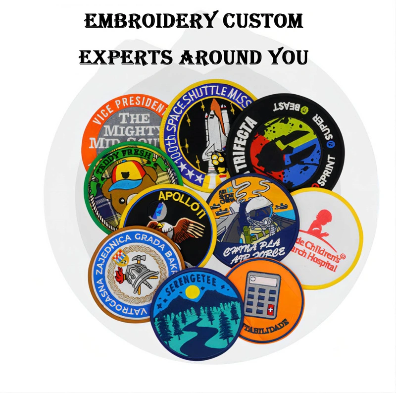Factory Custom Logo Embroidery Locking Edge Clothing Decoration Badge Armband Patch Custom Patches Embroidered