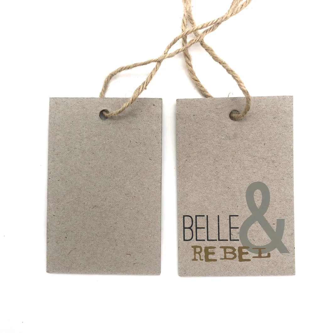 Wholesale Cheap Design Custom Silkscreen Printing Shape Recycled Paper Hang Tags with String