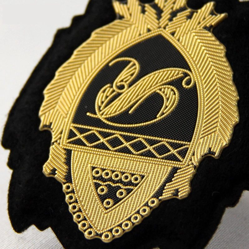 Exquisite Elegant Gloss Sequin 3D Logo Embroidery TPU Patch with Glue on The Back