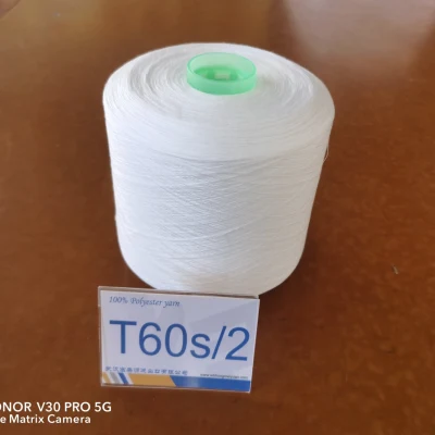 100 % polyester filé filé 60 s/2 tex 18 pour chemises, chemisiers, over-locking, tissus fins.