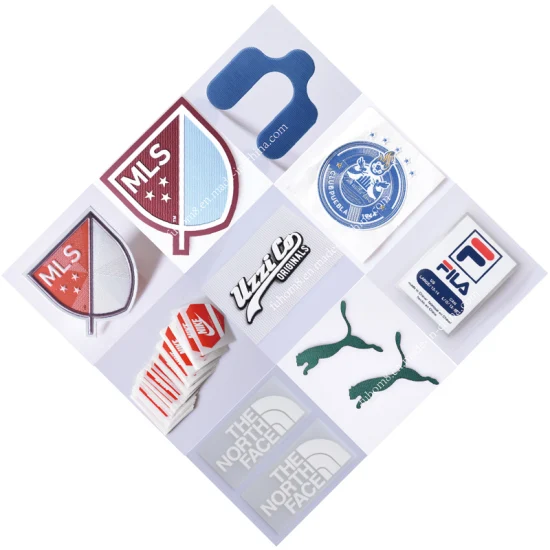 Oeko-Tex Logo personnalisé H-Quality 3D Embossed Screen Printing Rubber Silicone Heat Transfer Labels for Clothing